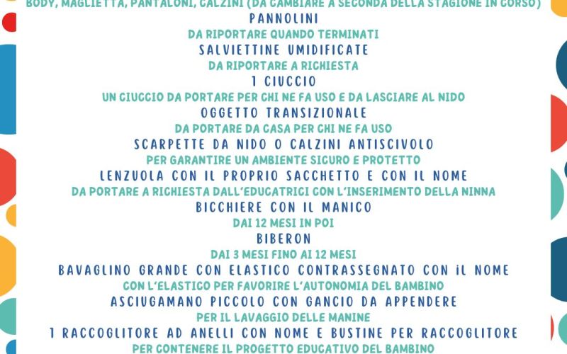 Info kit per il nido